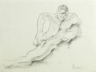 Appraisal: George Dureau - New Orleans Reclining Male Nude with Baseball