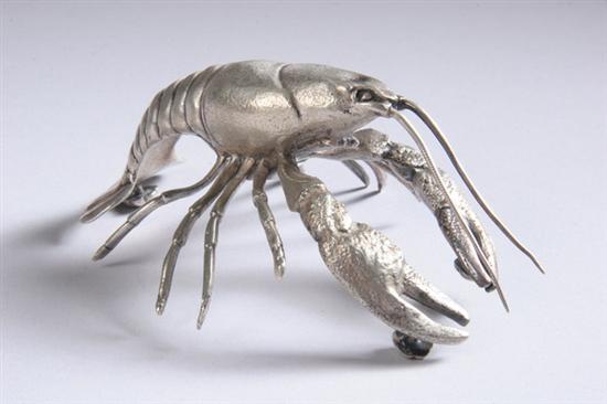 Appraisal: JAPANESE SILVER MODEL OF CRAYFISH Meiji period With three flower-form