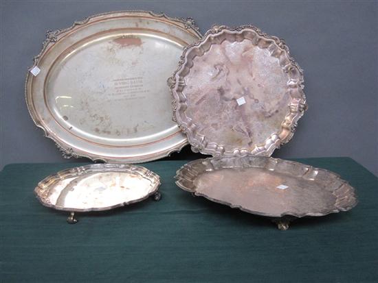 Appraisal: GROUP OF FOUR SILVER PLATED TRAYS