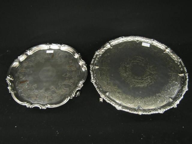 Appraisal: Two English Silverplate Salvers footed