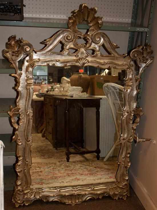 Appraisal: Baroque style silvered wood mirror Estimate - No condition report