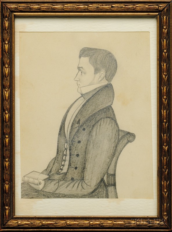 Appraisal: Profile Portrait of a Young Man attributed to J W