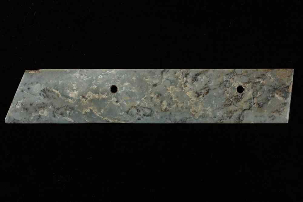 Appraisal: JADE BURIAL BLADE - Jade Dao Knife Blade Zia Period