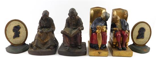 Appraisal: Three th C pairs bookends including figural ones by Bradley