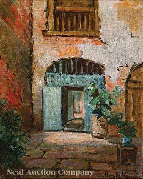 Appraisal: Alberta Kinsey American Louisiana - Brulatour Courtyard oil on artist