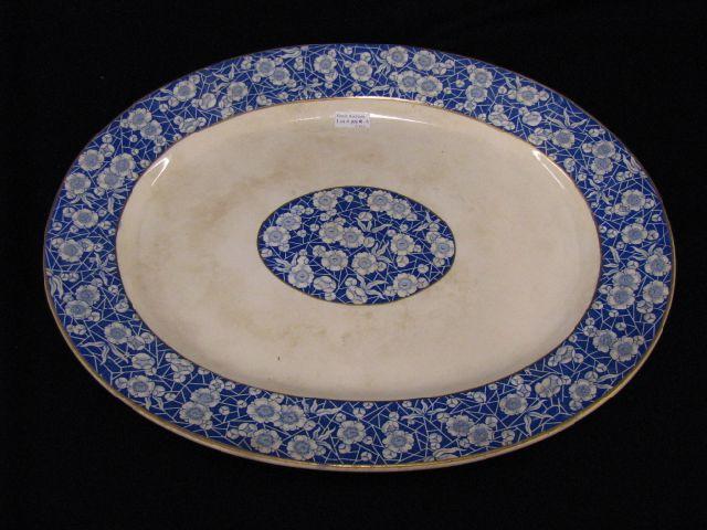 Appraisal: Victorian Ironstone Platter Cloisonne pattern blue floral x