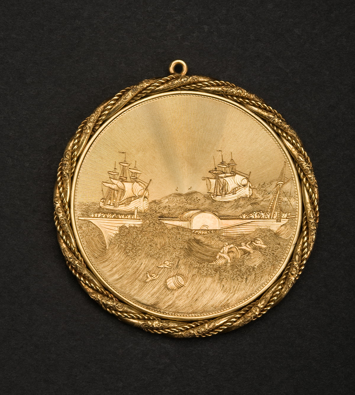 Appraisal: GOLD LIFESAVING MEDAL PRESENTED TO JOHN W MARSHALL CHIEF ENGINEER