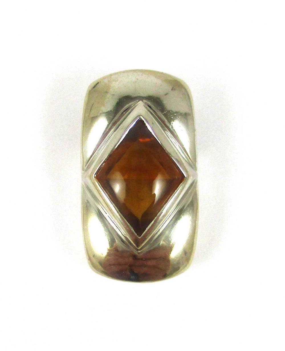 Appraisal: MONTBLANC CITRINE AND EIGHTEEN KARAT GOLD SLIDE PENDANT The designer