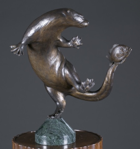 Appraisal: D H Turner American Virginia b Bronze Otter catching Fish