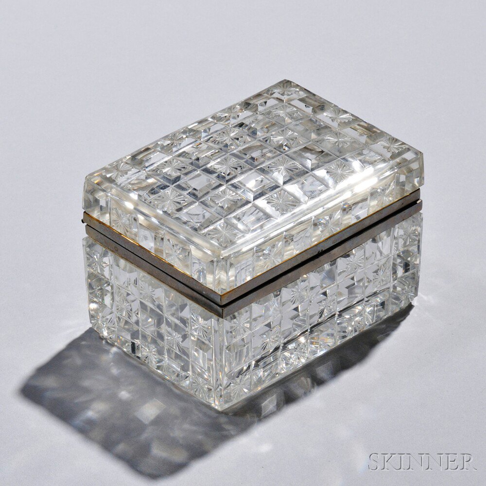 Appraisal: Baccarat Cut Glass Box France mid- th early th century