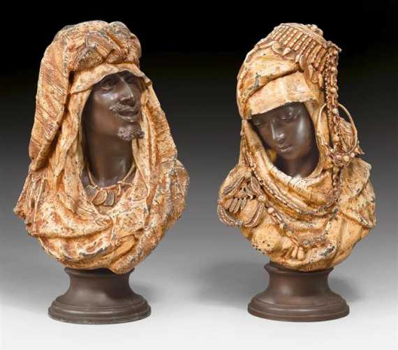 Appraisal: PAIR OF VIENNA BRONZES indistinctly signed WAAG Vienna circa Painted