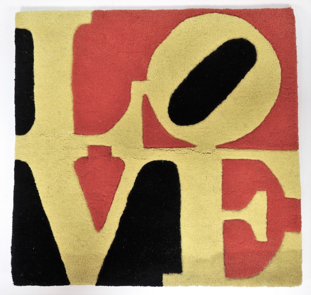 Appraisal: ROBERT INDIANA LIEBE LOVE TAPESTRY CARPET RUG New York Maine