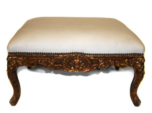 Appraisal: A pair of giltwood upholstered tabourets height in width in