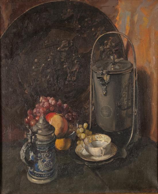 Appraisal: Continental School early th century Tabletop Still Life oil on