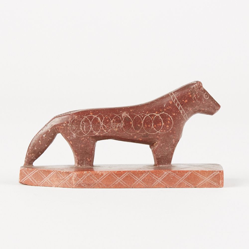 Appraisal: Late th c Santee Sioux Catlinite Pipestone Dog Effigy Late