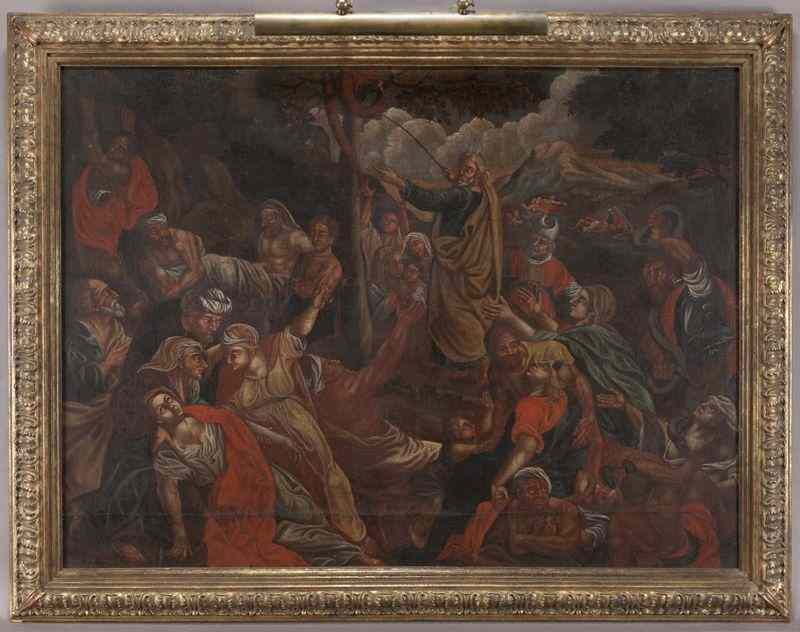 Appraisal: Italian School oil painting on canvas depictingMoses and the brazen