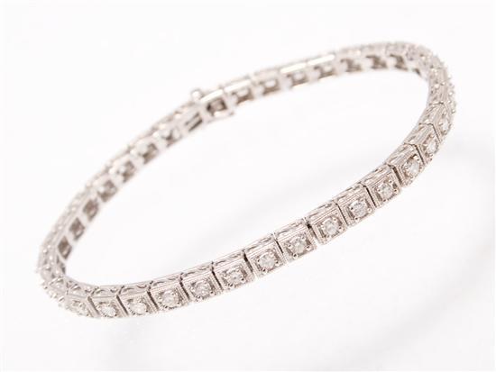 Appraisal: Lady's K white gold and diamond bracelet diamonds approximately cts