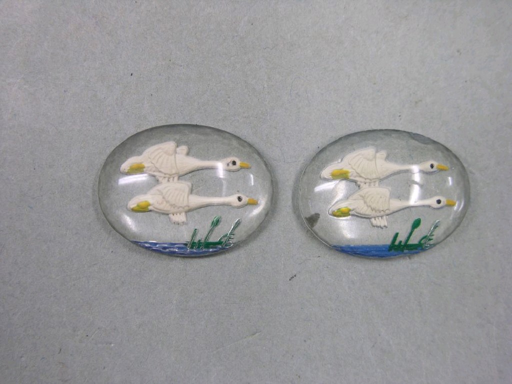 Appraisal: Essex crystals set of ten oval two flying geese