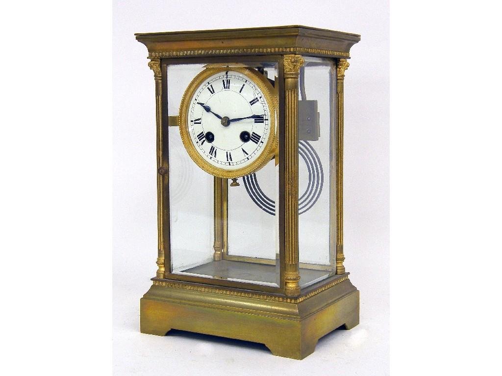 Appraisal: Interesting and rare single fusee brass skeleton clock with detent