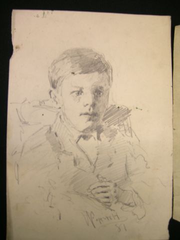 Appraisal: Group of three William Forsyth signed graphite drawings all portraits