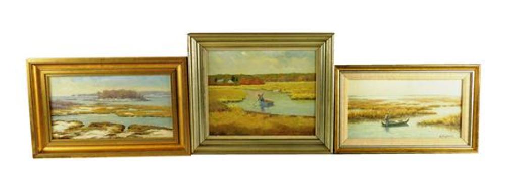 Appraisal: Edwin Maynard Connecticut - three framed oil on canvas board