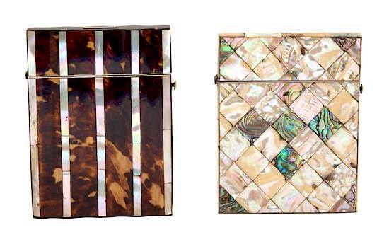 Appraisal: Two Victorian Mother-of-Pearl and Tortoise Shell Calling Card Cases Largest