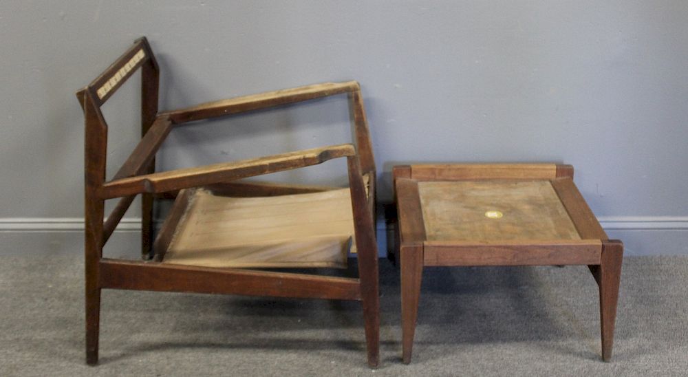 Appraisal: MIDCENTURY Jens Risom Lounge Chair And Ottoman A rare form