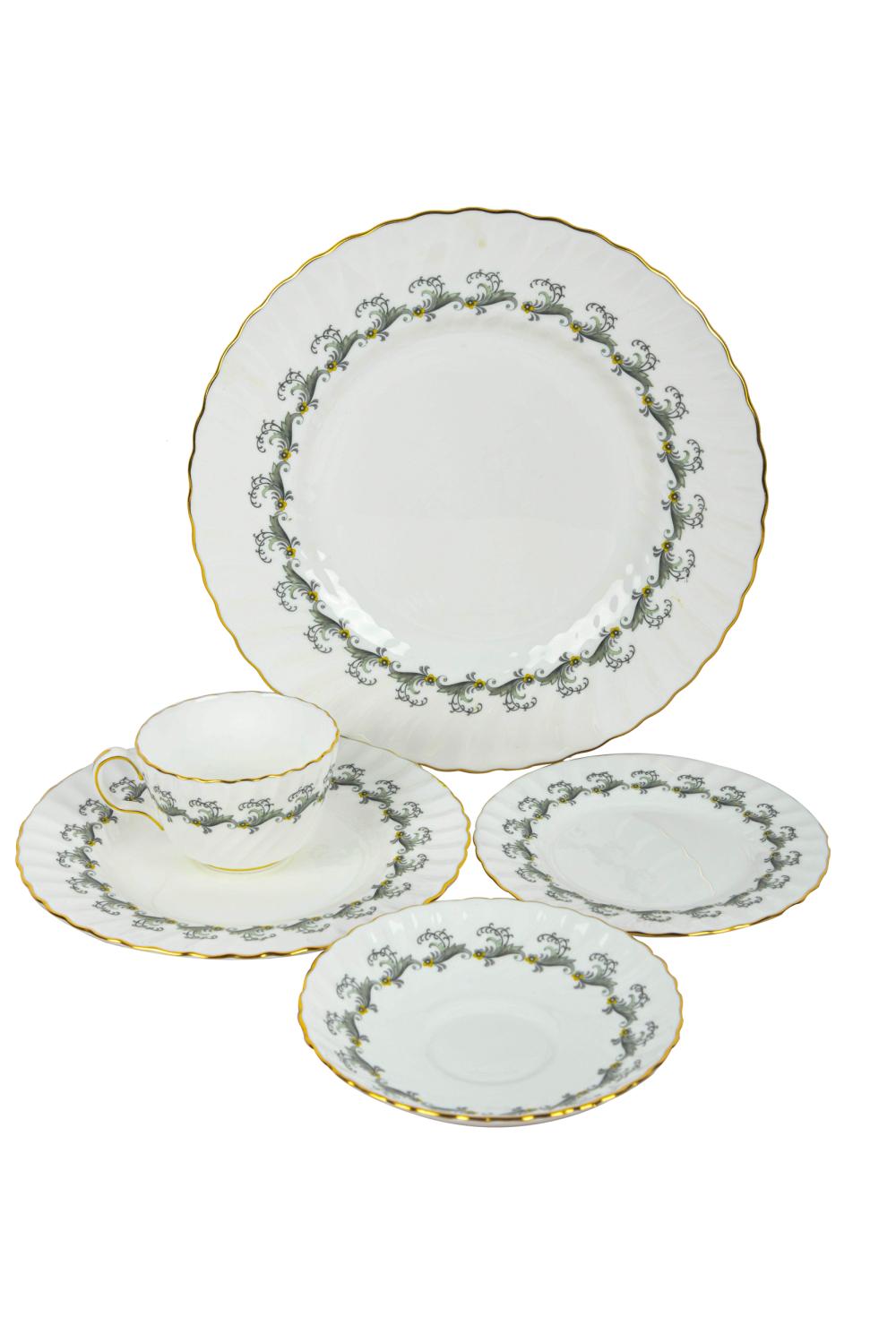 Appraisal: MINTON PORCELAIN DINNER SERVICE Ermine pattern comprising dinner plates inches