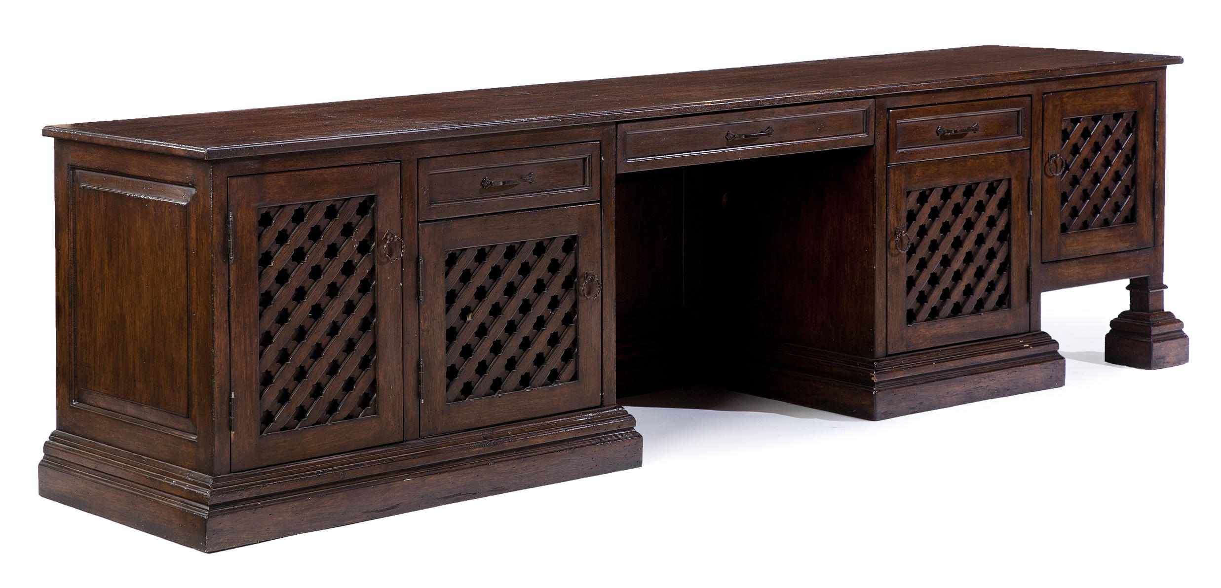 Appraisal: An imposing Baroque style mixed wood desk height in cm