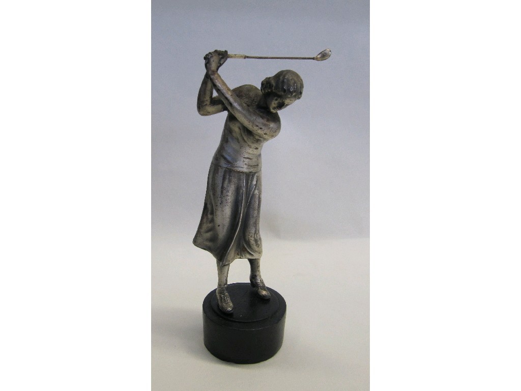 Appraisal: Art Deco cast figure of a female golfer