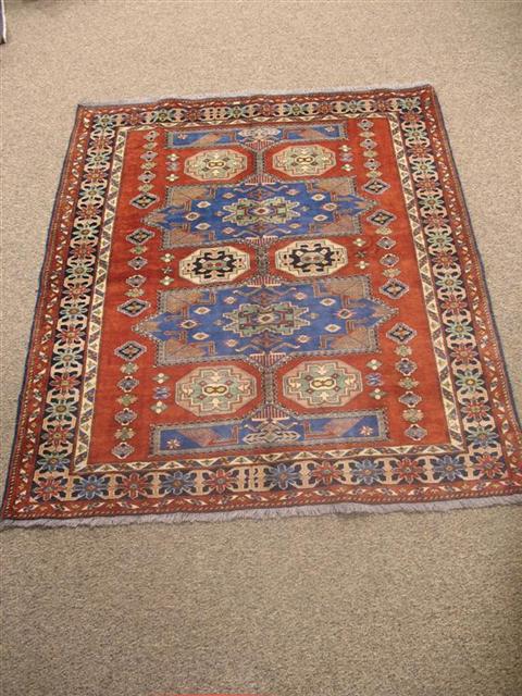 Appraisal: KAZAK CHICHIN RUG Caucasian pattern vegetable dye wool ft x