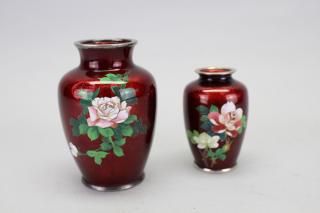 Appraisal: Pigeon Blood Japanese Vases Pigeon Blood Japanese Vases Heights in