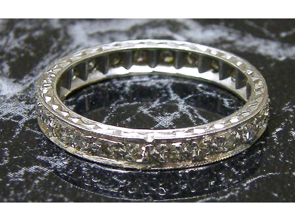 Appraisal: ct white gold diamond pave set eternity ring set with