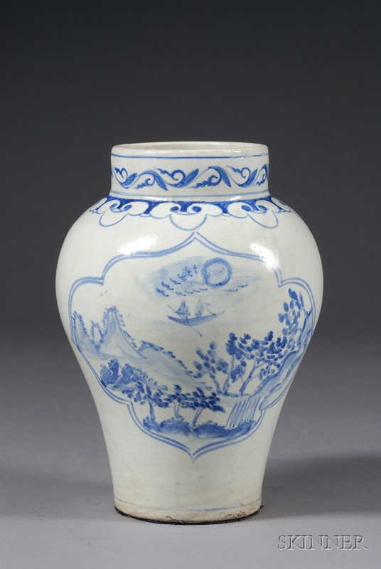 Appraisal: Porcelain Jar Korea early th century underglaze blue decoration of