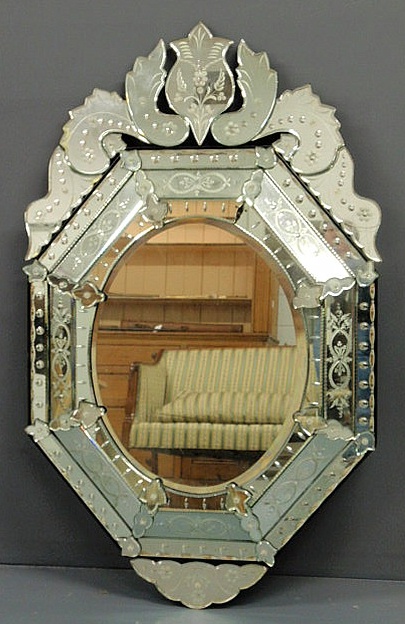 Appraisal: Venetian style shaped mirror with beveled glass h x w