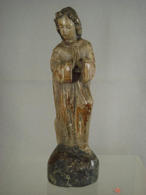 Appraisal: Carved painted wood religious figure a man praying h Estimate