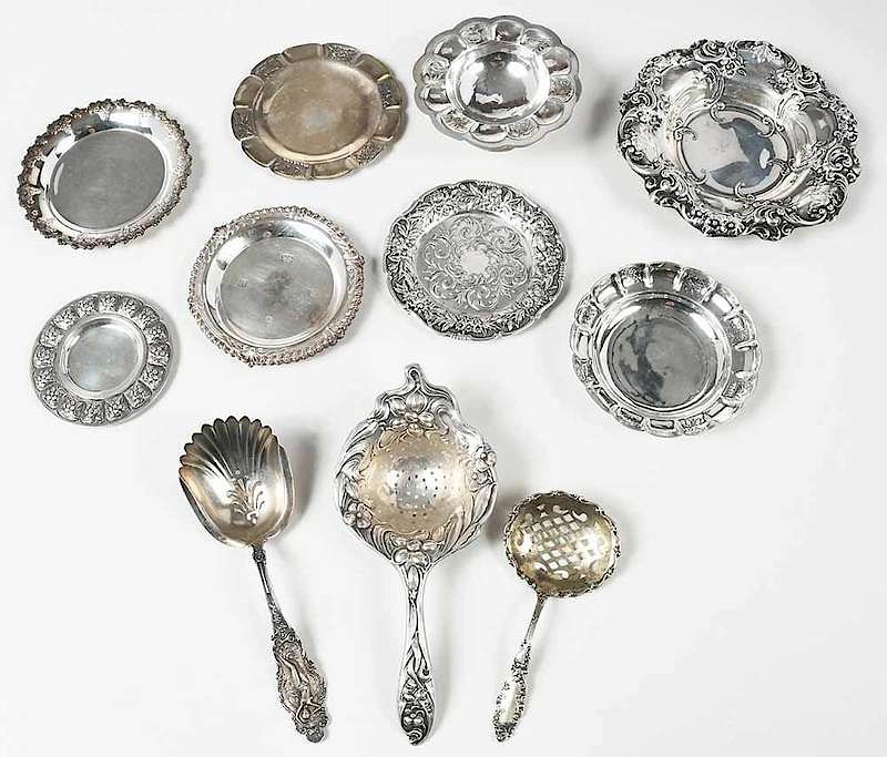 Appraisal: Assorted Silver Table items th century including Baker-Manchester sterling tea