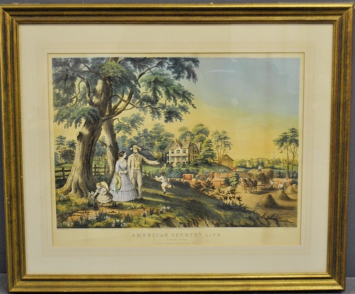 Appraisal: - N Currier framed and matted lithograph Summer s Evening