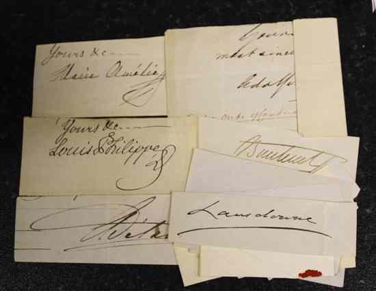 Appraisal: A collection of seventeen signatures to include Charles Dickens Queen