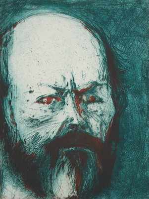 Appraisal: Jim Dine American b Self-Portrait with Blue Tint Color lithograph