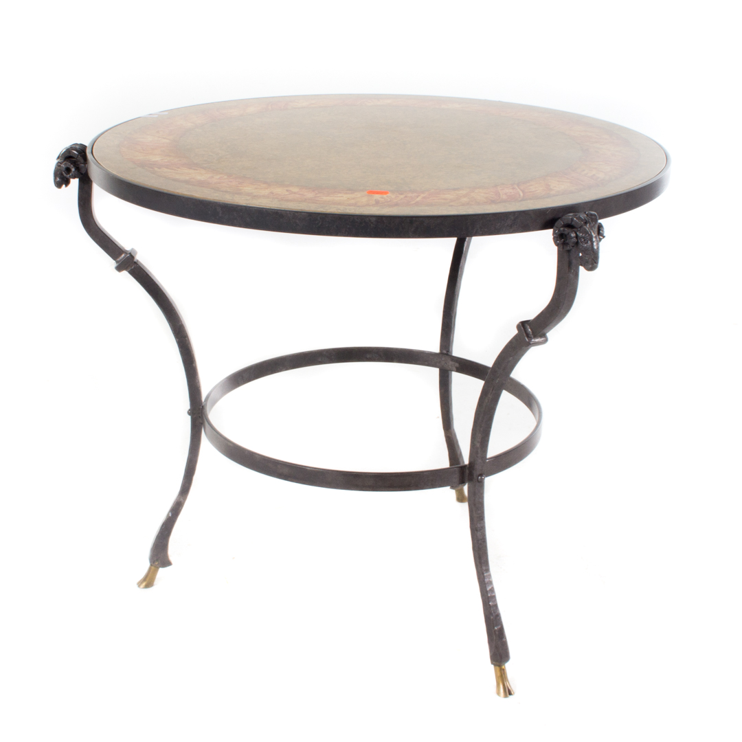 Appraisal: Neoclassical style side table with iron base