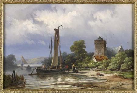 Appraisal: JOHANNES HERMANNUS BAREND KOEKKOEK DUTCH - A LANDING PLACE ON