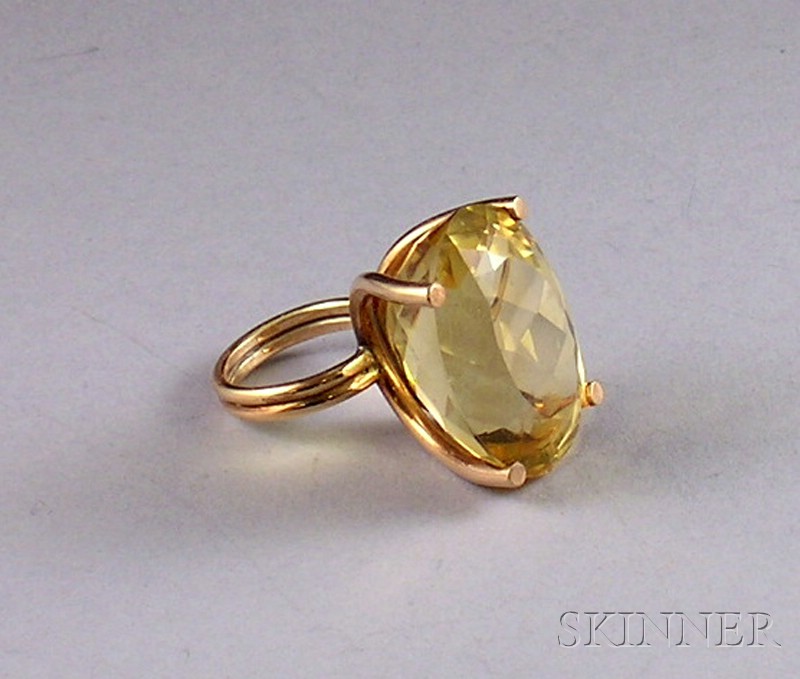 Appraisal: kt Gold and Citrine Ring size