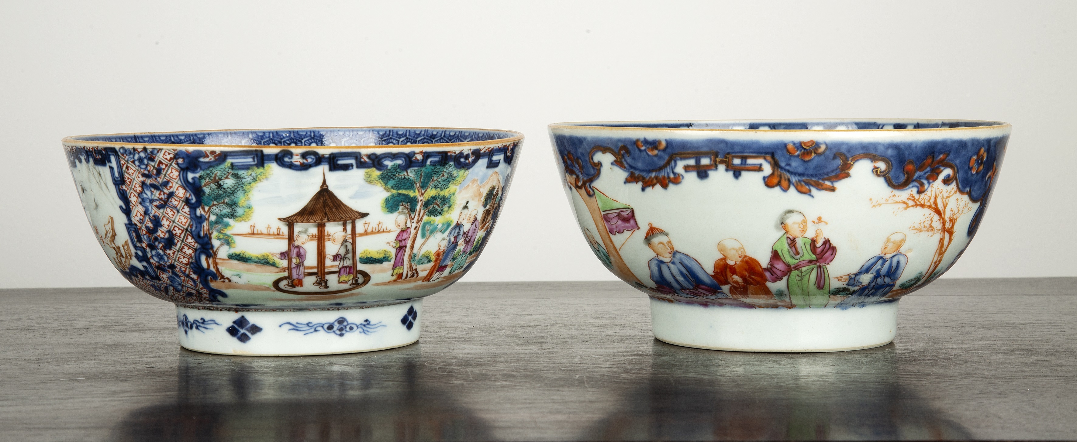 Appraisal: Two Mandarin porcelain bowlsChinese late th Century each painted with