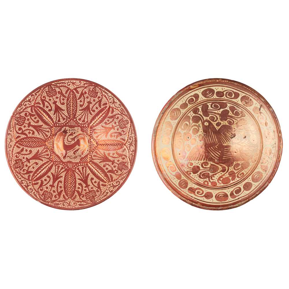 Appraisal: TWO HISPANO-MORESQUE COPPER LUSTRE DISHES LATE TH EARLY TH CENTURY