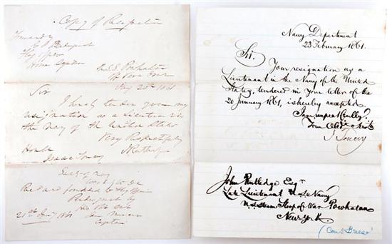 Appraisal: Documents Lt John Rutledge autographed letters copies of letters of