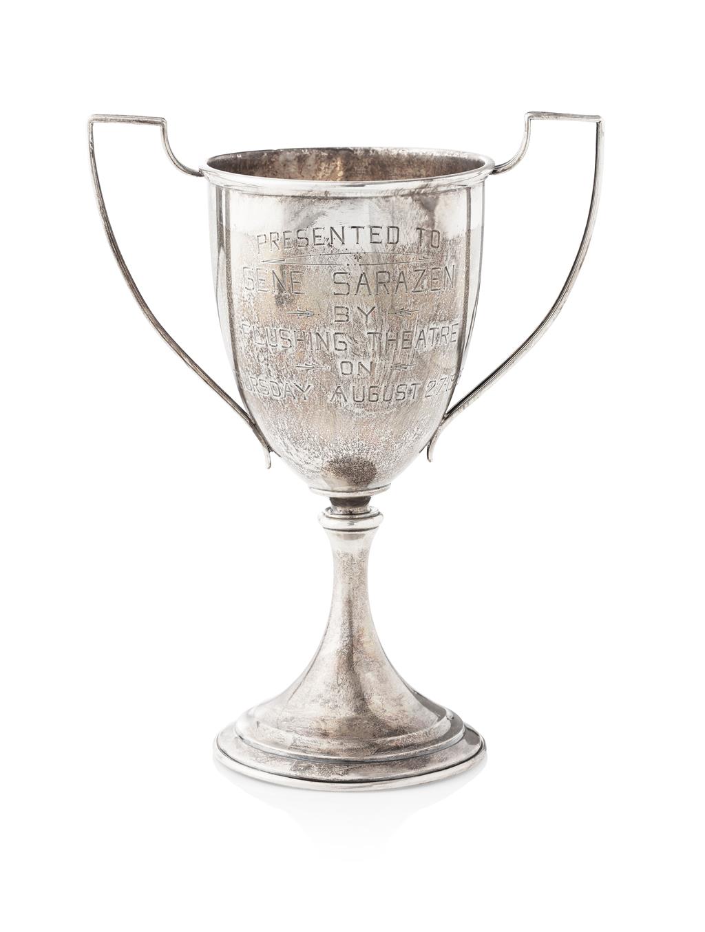 Appraisal: PRESENTED TO GENE SARAZEN - AN AMERICAN SILVER TROPHY marked