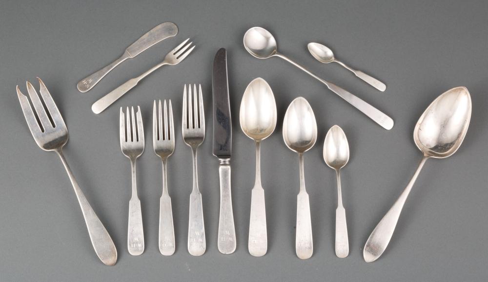 Appraisal: Handwrought American Sterling Silver Flatware Service Erickson Chino pattern introduced