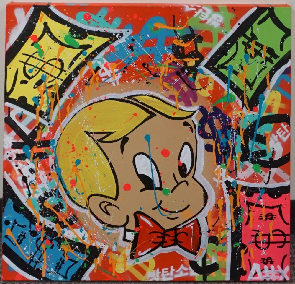 Appraisal: ALEX MARCHETY AMERICAN B RICHIE RICH MIXED MEDIA ON CANVAS