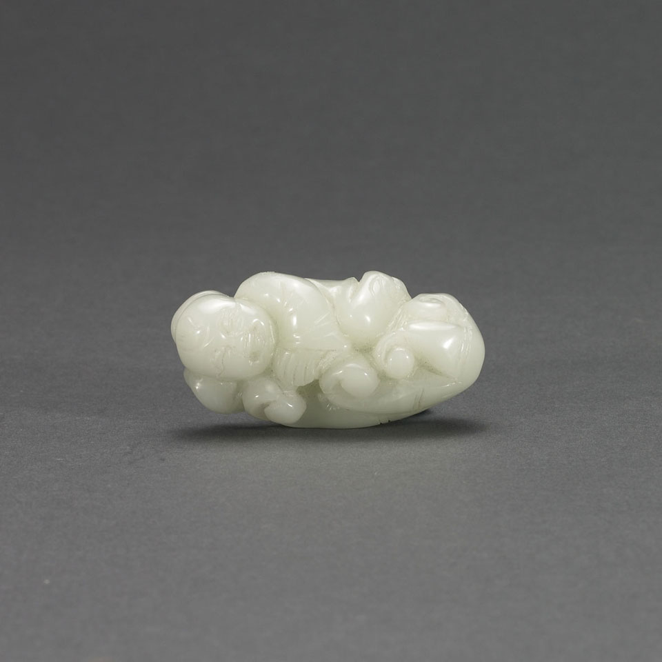 Appraisal: Nephrite Group of a Boy and Citron China th c